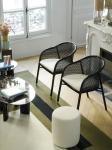 Chic Armchair Simple PU Leather/Fabric And Rattan Dining Living Room Furniture