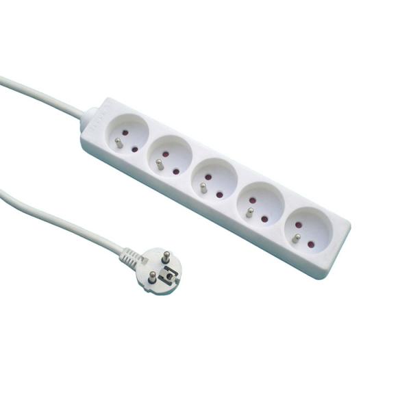 6 Way French Type French Power Strip with PP Flame Retardant Shell Extension