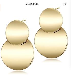 Wholesale 2.5cm Double Round Stainless Steel Teardrop Earrings Niche Jewellery from china suppliers