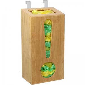 Wholesale Wall Mount Bamboo Garbage Bag Holder Wooden Trash Bag Dispenser from china suppliers