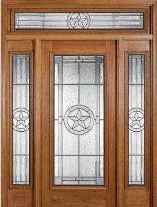 Wholesale The star style triple glass panel in wooden door with cheap price and high quality from china suppliers