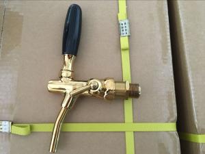 Wholesale golden beer tap made of brass with stainless steel probe , for beer tower and cooler use from china suppliers