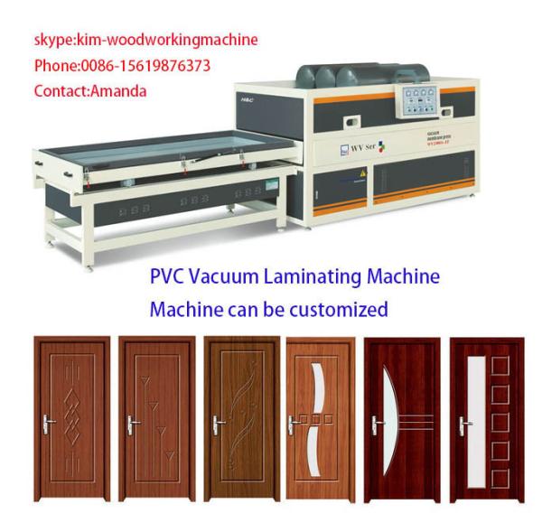 Cabinet door skin PVC foil laminating vacuum heating vacuum membrane press