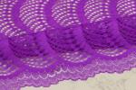 9.05in Stretch Double Galloon Lace , Geometric Purple Lace Trim
