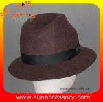 T8981177 Sun Accessory customized fashion winner 100% wool felt fedora hats,