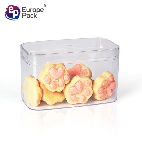 Wholesale plastic food storage transparent square PS plastic box for dessert