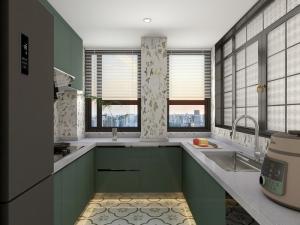 Wholesale U-Shaped Stainless Steel Kitchen Cabinet With Elegant Green Finish from china suppliers