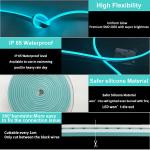 Lake Blue 5X12mm Silicone LED Neon Flex Waterproof IP65 Flexible Neon Rope Light
