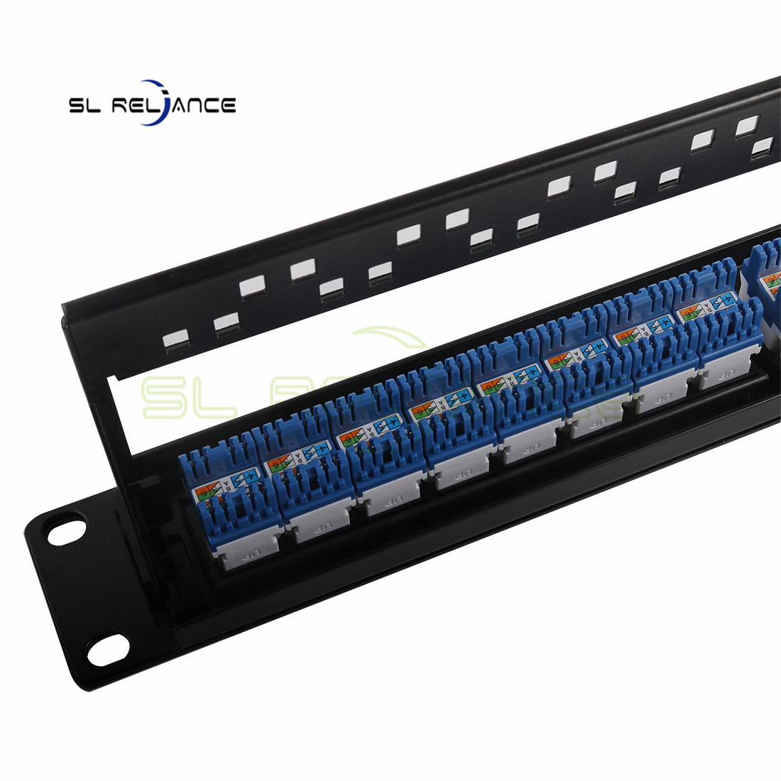 1U UTP 24Port CAT6 Keystone Patch Panel Cabinet With Back Bar