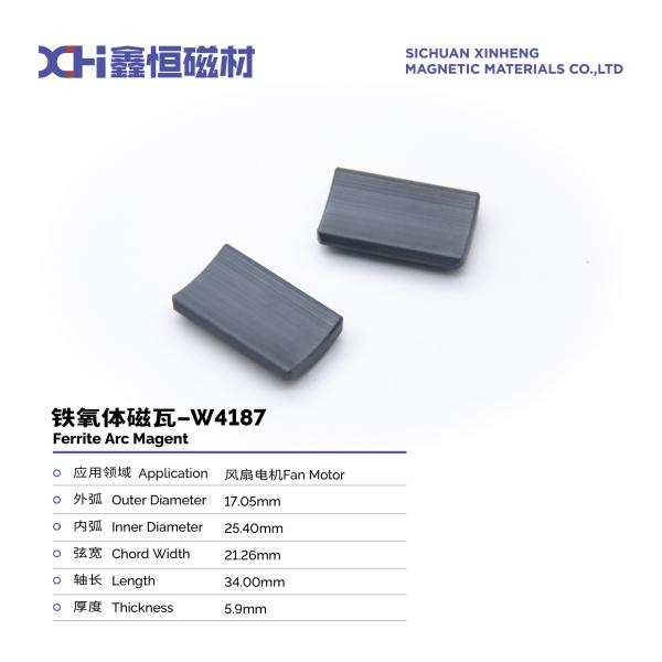 Strontium Ferrite Wet Press Permanent Ferrite Magnetic Tile For Electric Fan