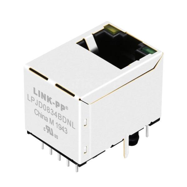 LPJD0834BDNL 1000 Base-T Yellow/Green Led 10P8C Vertical Ethernet RJ45