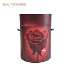 Cardboard Round Paper Red Colour Tube Box Paper Cylinder Rose Flower Packaging