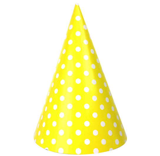 Hot birthday party paper hats printed polka dot wave pattern manufacturers custom printable loge