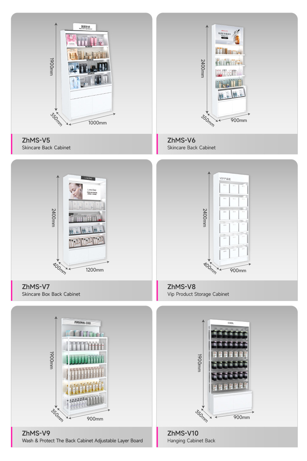Customizable Skincare Display Rack White Wooden Universal Promotion Stand For Skincare Store Interior Design