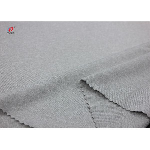 Melange Single Jersey 90 Polyester 10 Spandex Fabric , Grey Swimsuit Fabric