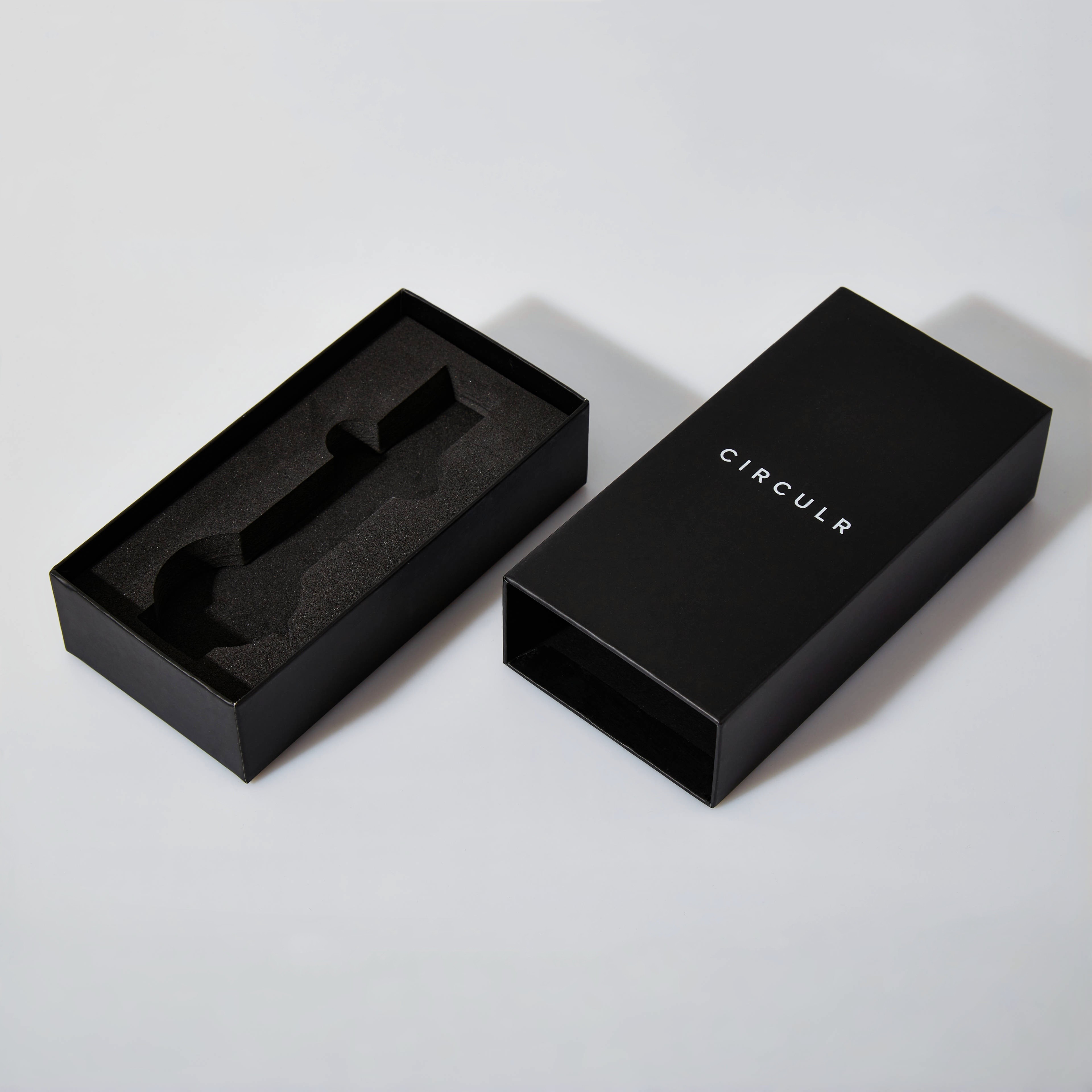 Custom Luxury Logo Printed Black Cardboard Gift Paper Box Women / Men Watch Box With Sponge Tray