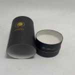 Black Card Cylindrical Paper Box Gold Hot Stamping Cardboard Cylinder Tubes
