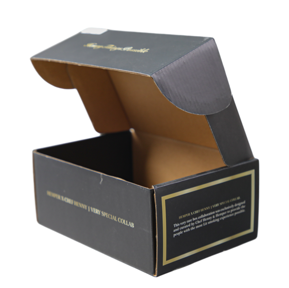 Recycled Varnished Hard Corrugated Paper Folding Packaging Box With Reverse Design