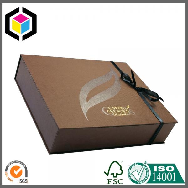 Quality Ribbon Close Promotional Gift Box; Custom Color Print Gift Paper Box for sale