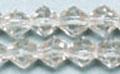 3mm,8mm Coating Silver Shade Crystal Faceted Glass Beads Bicone in Strand