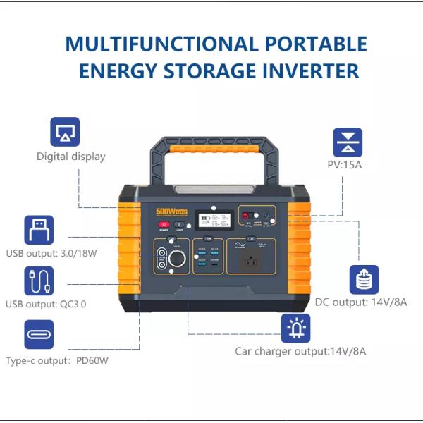 50Hz/60Hz Portable Solar Power Station Generator 500W Durable