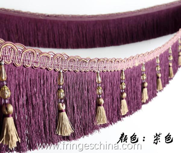 Handmade fashionable chain beads lace tassels fringes for curtain/sofa/pillow