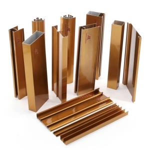 Wholesale Anodized Gold Aluminum Window Extrusion Profiles 6063 6061 from china suppliers