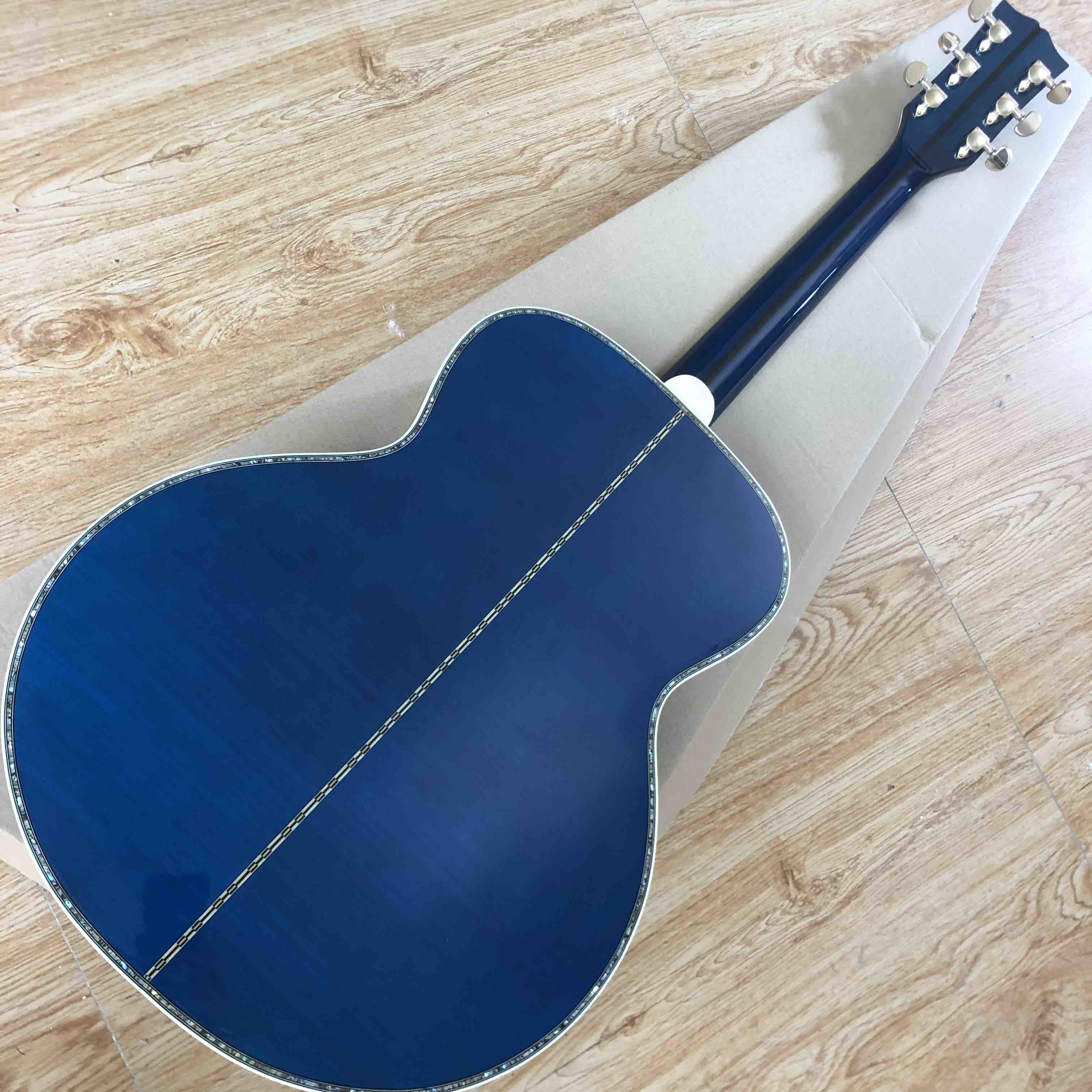 Solid sprue top flamed maple back side all full abalone binding ebony fingerboard acoustic electric guitar
