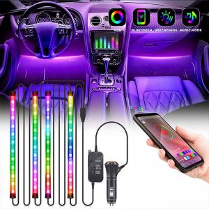 Wholesale Led Car Atmosphere Light Wireless Blue Tooth Music APP Control Led Car Ambient Light from china suppliers