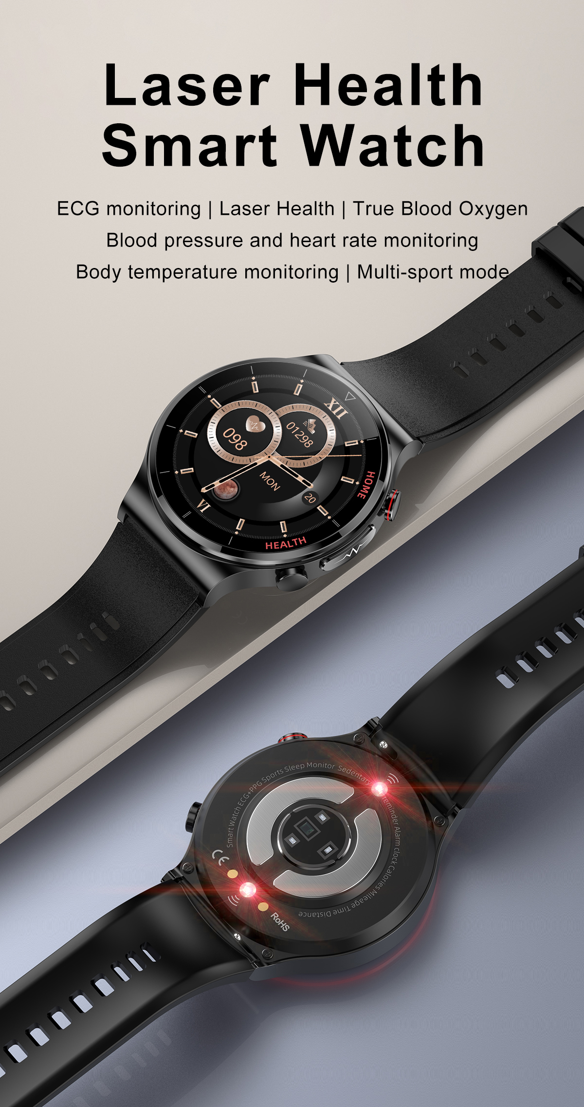 Luxury Gentlemen Bluetooth Sport Watch Silicone Answer Call Gps Fashion