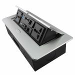 Desktop Pop Up Electrical Sockets , 3.5 Audio Pop Up Desk Outlet Multimedia