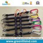 Black Spiral Fishing Pliers Coled Lanyard W/Key Ring&Carabiner