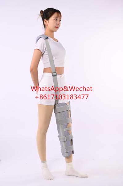 Orthopedic and Rehabilitation Adjustable Tri-Penel Knee Immobilizer with 4