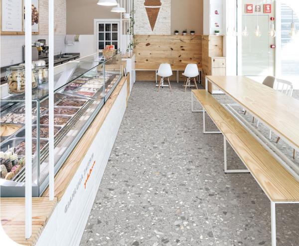 Light Gray 60x120cm Outdoor Terrazzo Floor Durable Porcelain Decoration Tiles