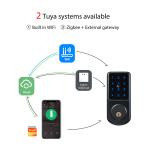 Deadbolt APP Remote Control RFID Card Digits fingerprint Wireless Smart Door