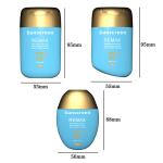 30g/50g Blue oval smooth bottle with Golden lid for fragrance and sunscreen