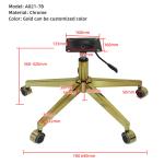 Swivel Office Chair Base Replacement Electroplated Gold Plating Five Star Foot