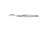 Silver Offset Printing False Lashes Tweezers Stainless Steel For Makeup