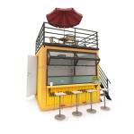 Galvanized Steel Bending 180g Frame Modern 10ft Container Bar Food Shop for