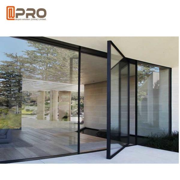 Thermal Break Aluminium Pivot Entrance Doors With EPDM Sealant Rubber Pivot