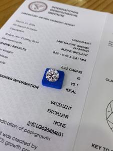 Wholesale 3.23CT G VS1 3EX CVD Lab Created Diamonds IGI Certificate LG626434631 from china suppliers
