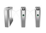 Wire Drawing Waist Height Turnstile SUS304 Retractable COVID QR Code