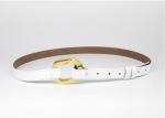 White 18mm Womens Fashion Leather Belts Alloy Buckle