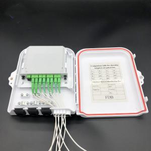 China 1*8 Splitter Module FTTH Fiber Optic Spliter Box Uncut Cable ABS White Flame Retardant UL94 V0 on sale