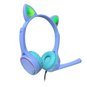 Wholesale OEM Cat Ear Wireless Foldable bluetooth Headphones With RGB Light Microphone from china suppliers