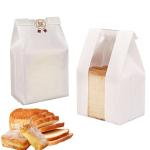 Large Grease-Proof Bread Snack Kraft Paper Bag with Front Window Eco Friendly