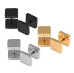 New arrival stainless steel doubled square dumbbell shaped ear studs