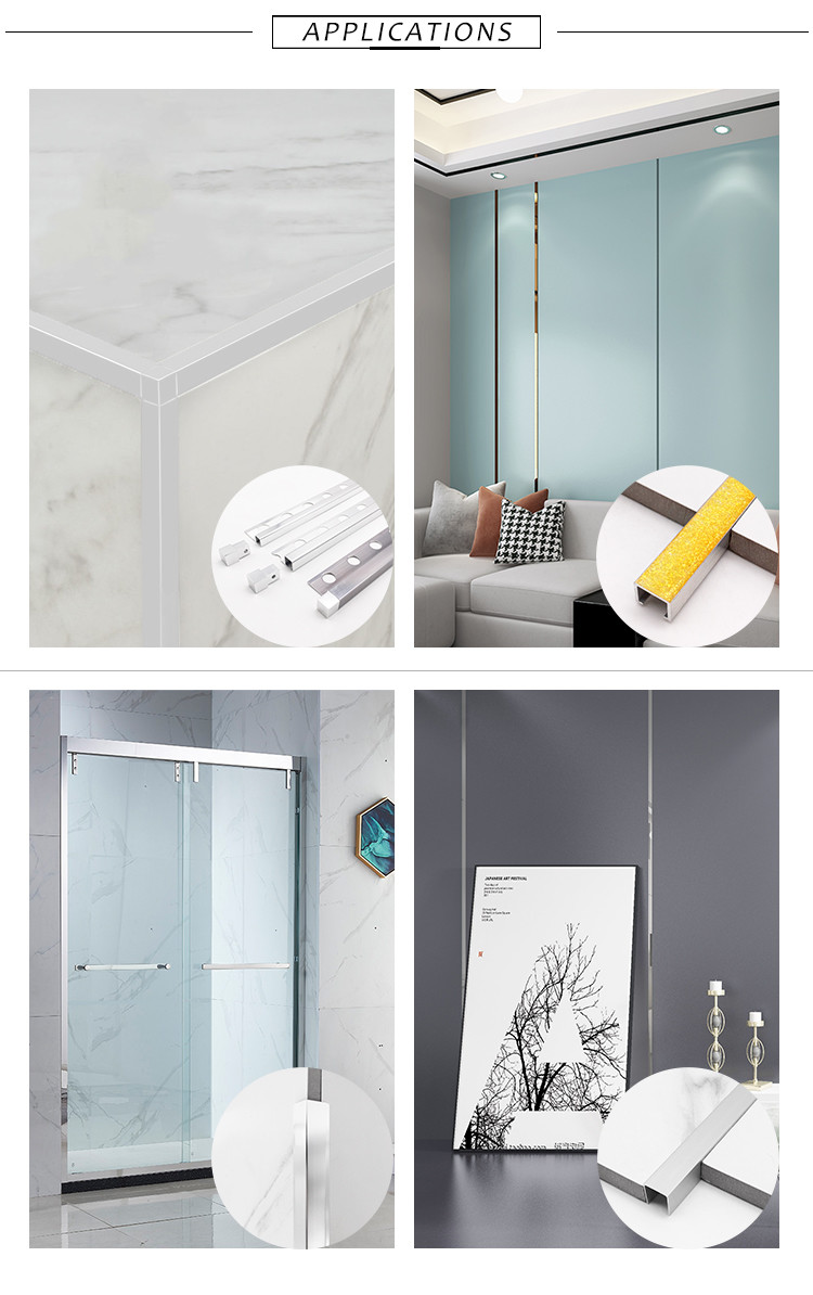 2.4m Ceramic Tile Accessories Decoration Profile Anodized Aluminum Listello Tile Trim