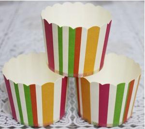 Wholesale Strip Designs kraft paper baking muffin cup from china suppliers