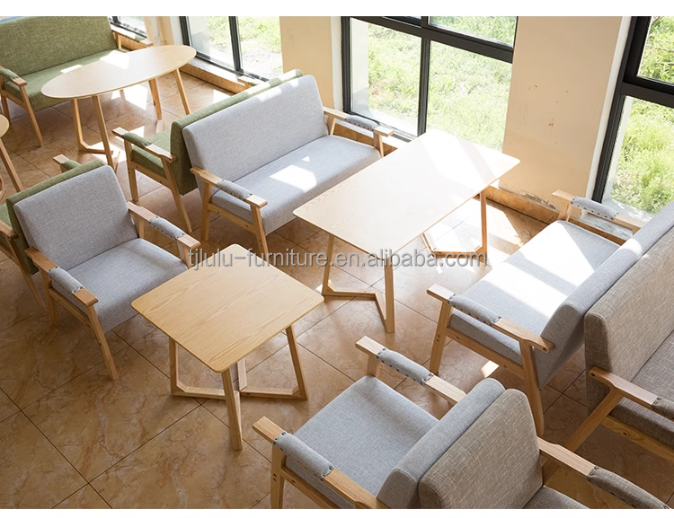 Modern Design Soft Seat Chair for Living Room and Hotel W65*D59*H75CM Solid Wood Fabric Wooden Sofa Chair